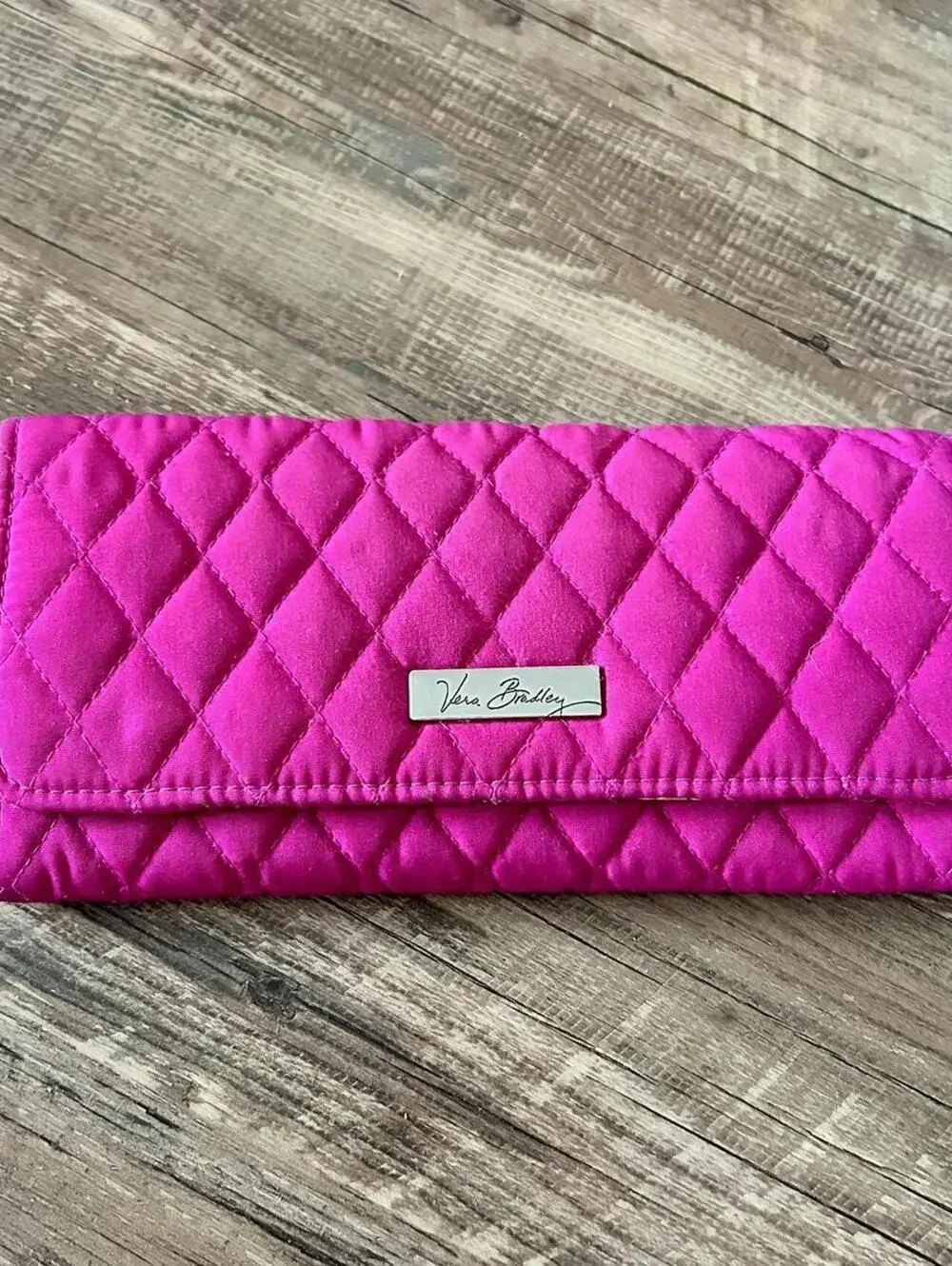 Vera Bradley Women's Pink Quilted Wallet Floral Interior